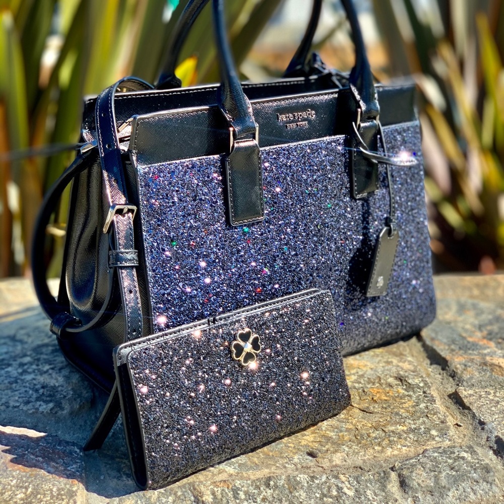 Kate Spade Cameron MD Glitter Satchel / Wallet Set - Picture 2 of 8